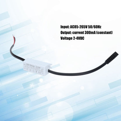 LED Driver 1x1W Power Supply Transformer Adapter AC85-265V to 2-4VDC LED Power Driver for LED Light Computer V1294-YM0523-3119210266211