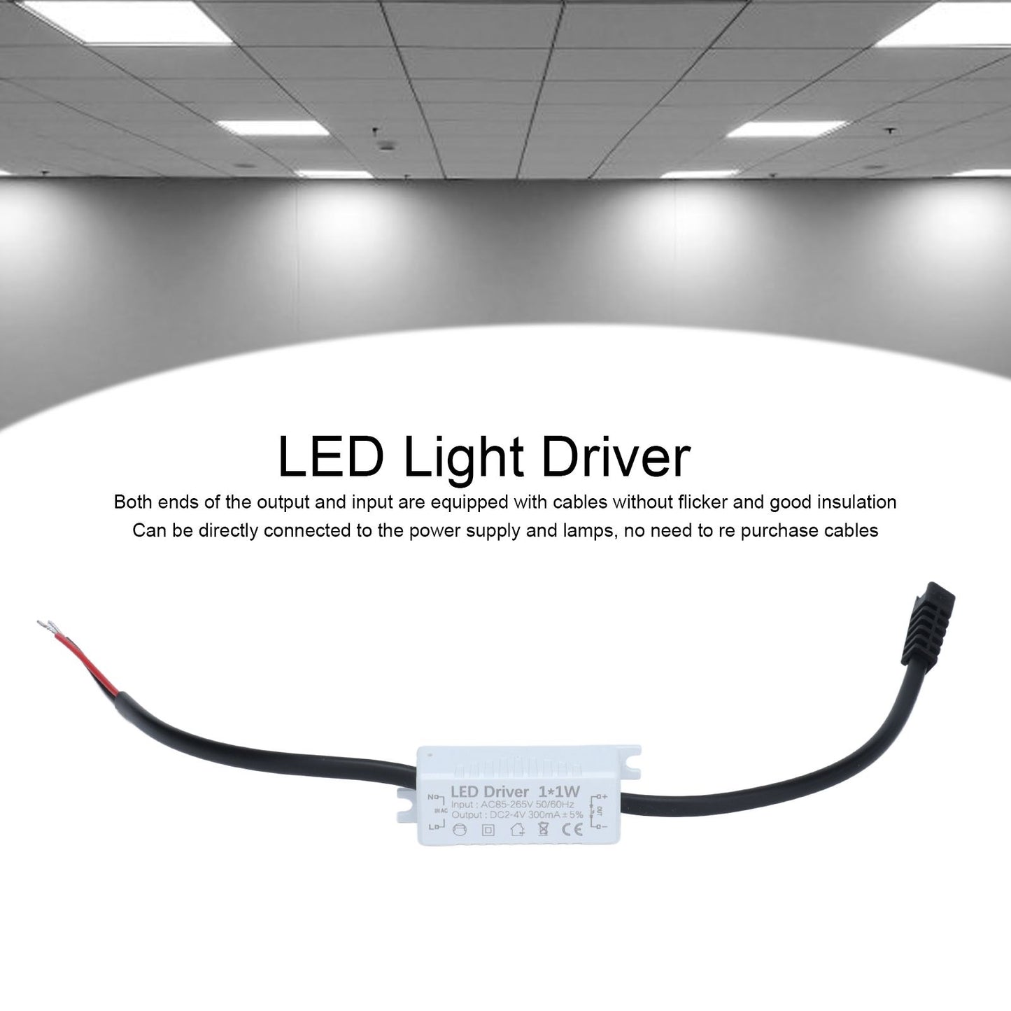LED Driver 1x1W Power Supply Transformer Adapter AC85-265V to 2-4VDC LED Power Driver for LED Light Computer V1294-YM0523-3119210266211