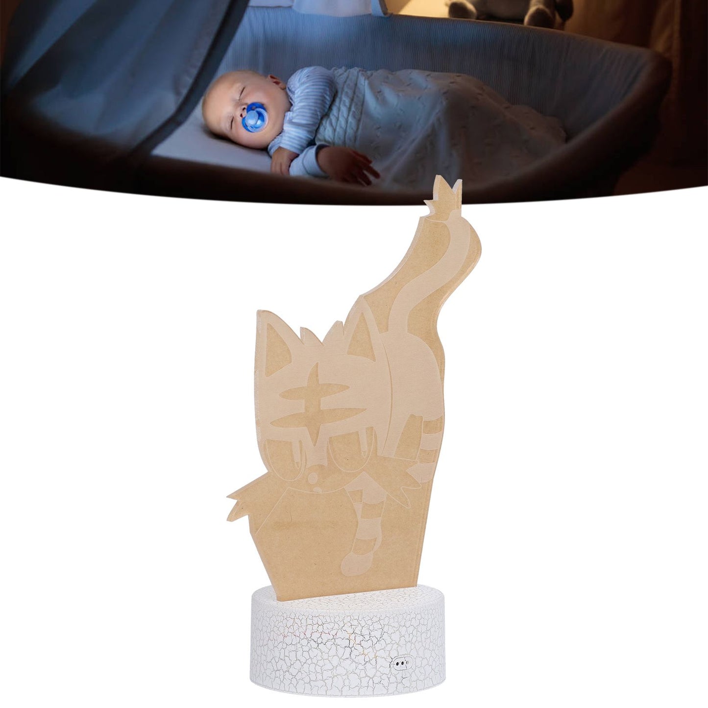 3D Night Light Touch Remote Control RGB 16 Color 4 Modes Adjustable 10LED USB Charging V1294-YM0523-3119210266811