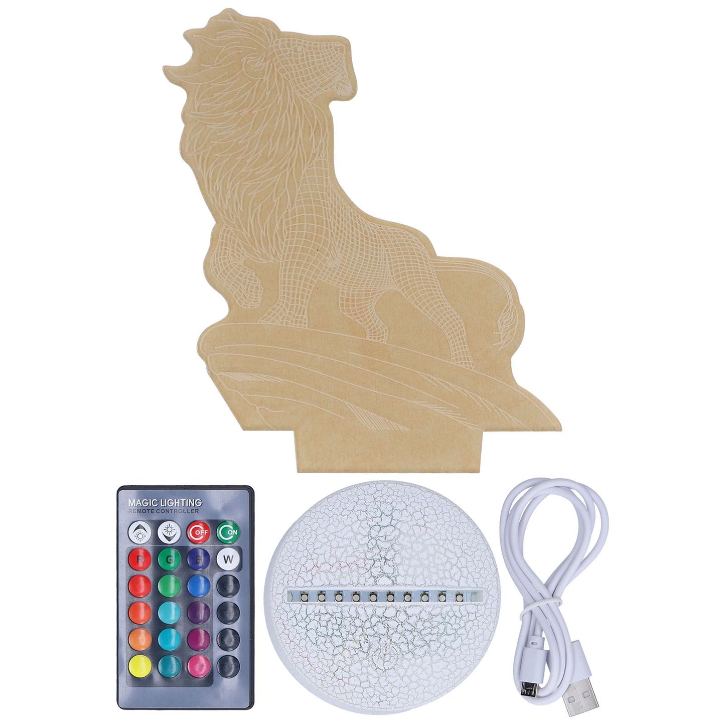 3D Night Light Dimmable 3D Illusion Lamp with 16 Color Changes Remote Control Smart Touch for Kids V1294-YM0523-3119210267011