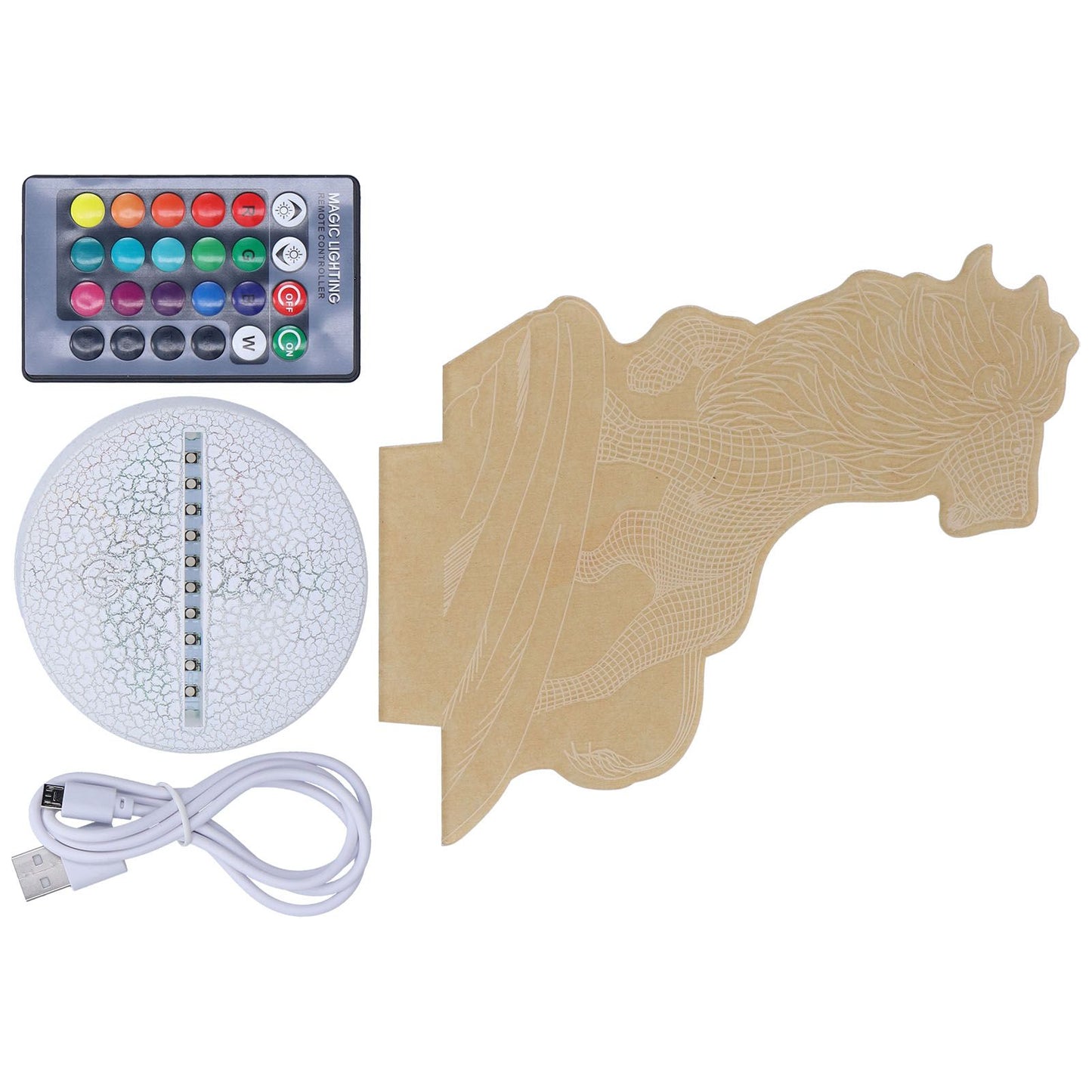 3D Night Light Dimmable 3D Illusion Lamp with 16 Color Changes Remote Control Smart Touch for Kids V1294-YM0523-3119210267011