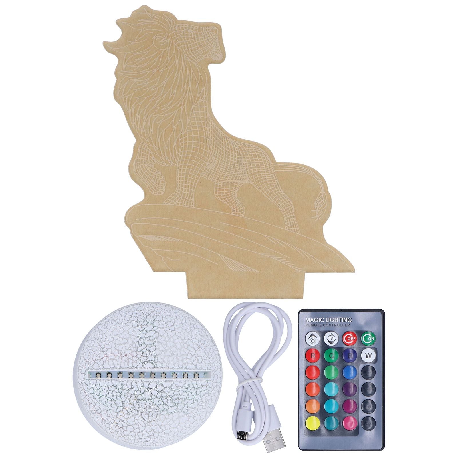 3D Night Light Dimmable 3D Illusion Lamp with 16 Color Changes Remote Control Smart Touch for Kids V1294-YM0523-3119210267011