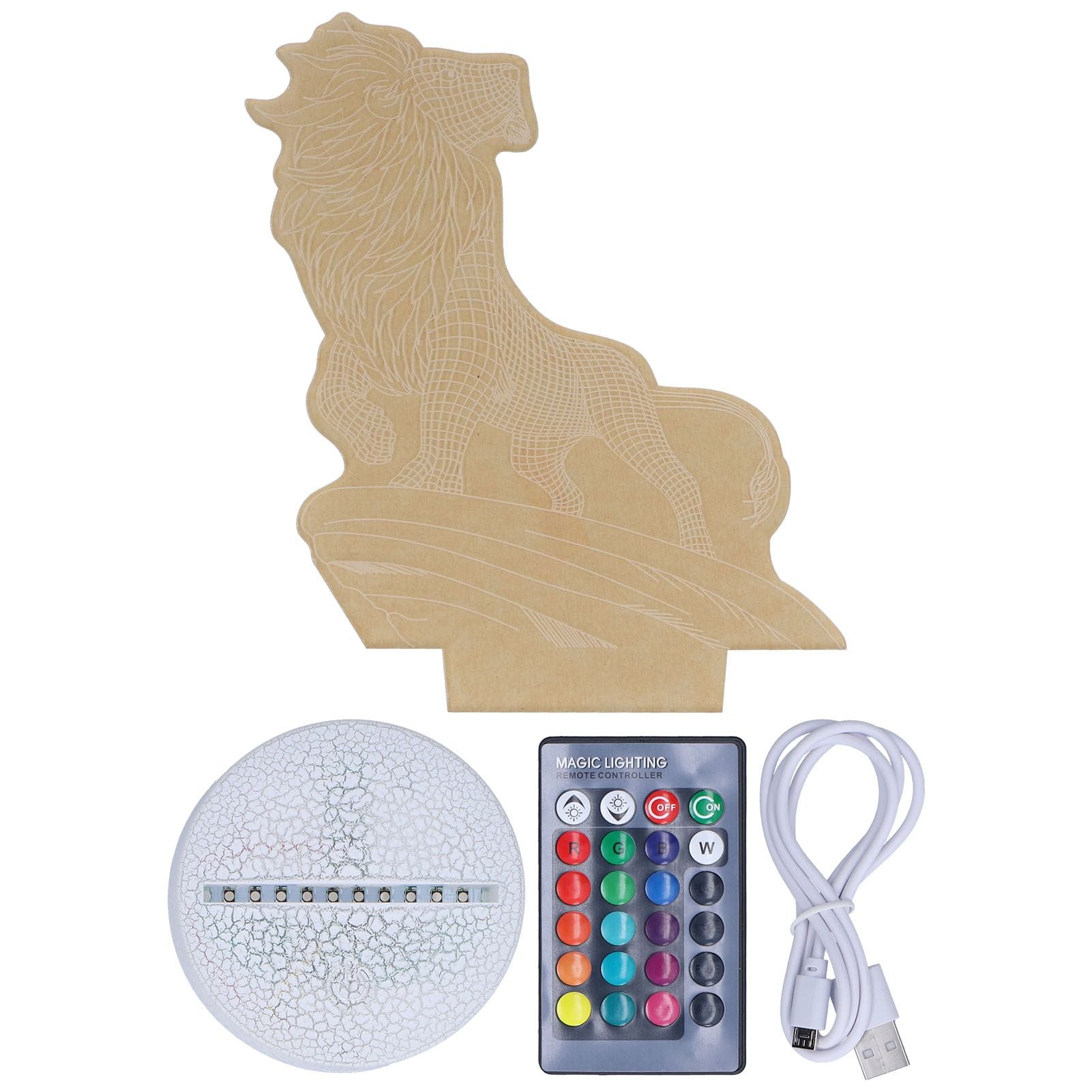 3D Night Light Dimmable 3D Illusion Lamp with 16 Color Changes Remote Control Smart Touch for Kids V1294-YM0523-3119210267011