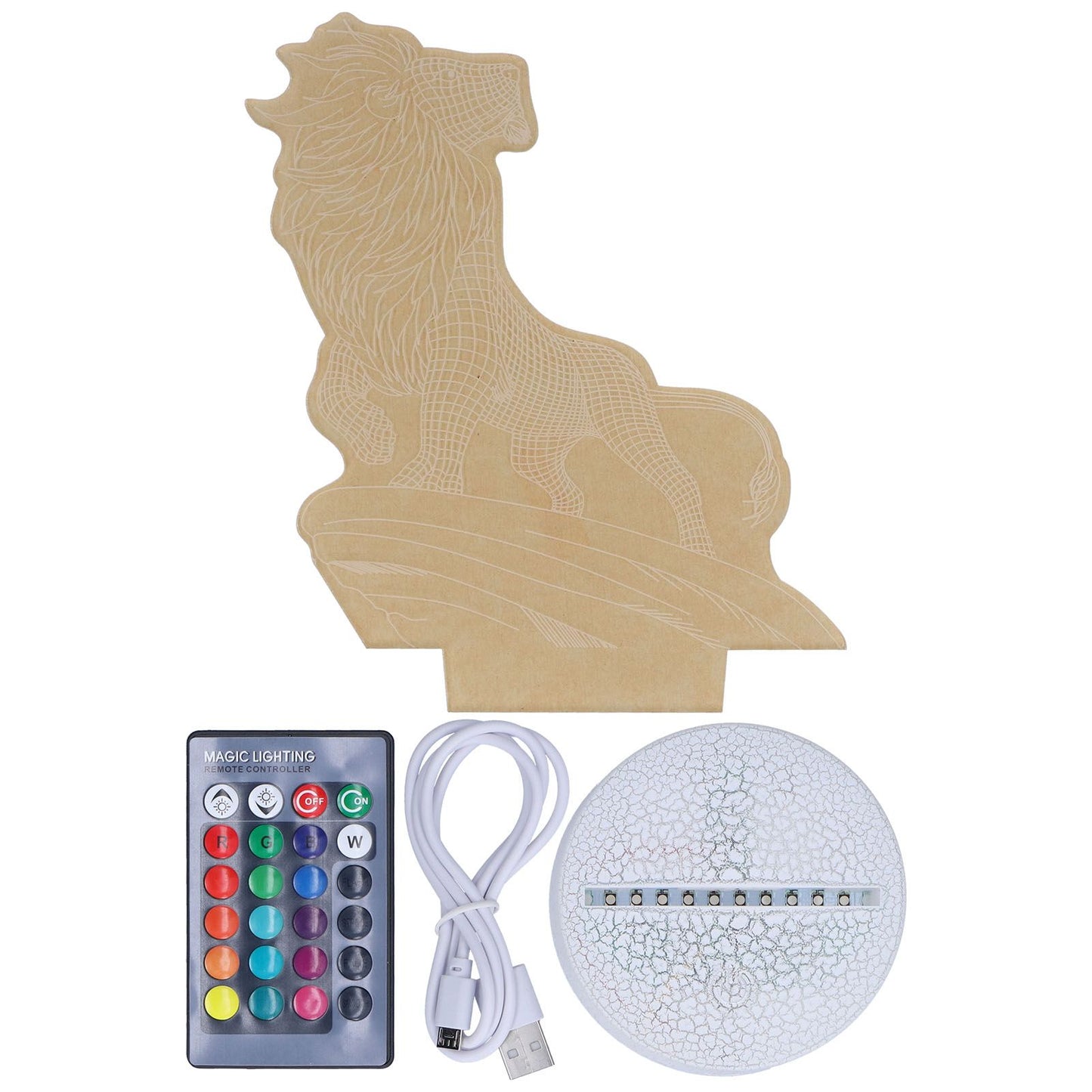 3D Night Light Dimmable 3D Illusion Lamp with 16 Color Changes Remote Control Smart Touch for Kids V1294-YM0523-3119210267011