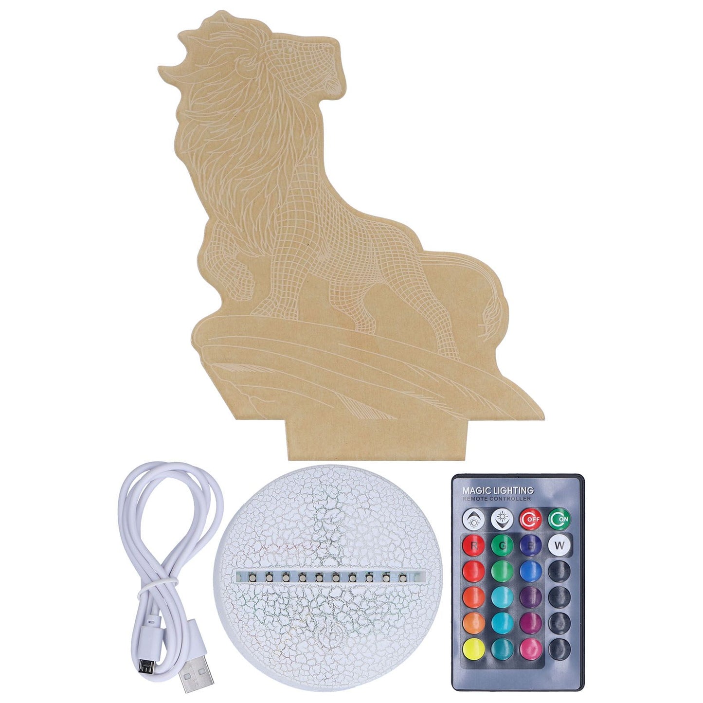 3D Night Light Dimmable 3D Illusion Lamp with 16 Color Changes Remote Control Smart Touch for Kids V1294-YM0523-3119210267011