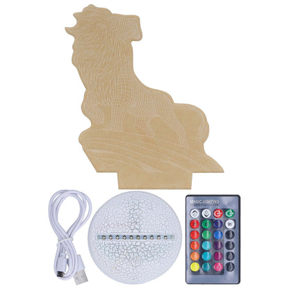 3D Night Light Dimmable 3D Illusion Lamp with 16 Color Changes Remote Control Smart Touch for Kids V1294-YM0523-3119210267011