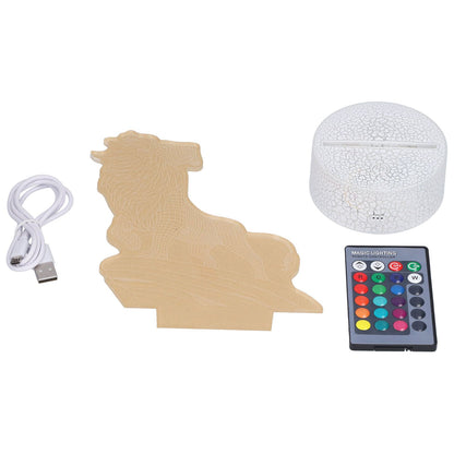 3D Night Light Dimmable 3D Illusion Lamp with 16 Color Changes Remote Control Smart Touch for Kids V1294-YM0523-3119210267011