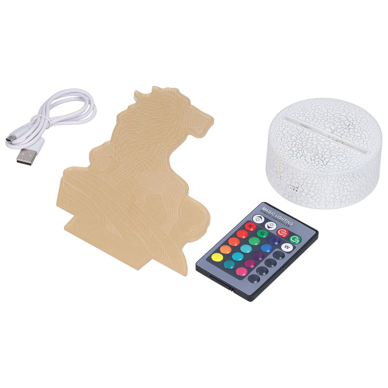 3D Night Light Dimmable 3D Illusion Lamp with 16 Color Changes Remote Control Smart Touch for Kids V1294-YM0523-3119210267011