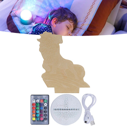 3D Night Light Dimmable 3D Illusion Lamp with 16 Color Changes Remote Control Smart Touch for Kids V1294-YM0523-3119210267011