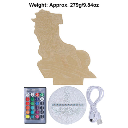 3D Night Light Dimmable 3D Illusion Lamp with 16 Color Changes Remote Control Smart Touch for Kids V1294-YM0523-3119210267011