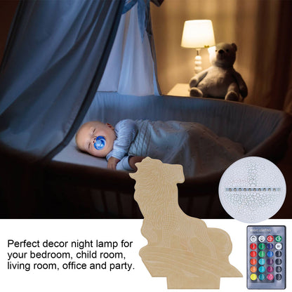 3D Night Light Dimmable 3D Illusion Lamp with 16 Color Changes Remote Control Smart Touch for Kids V1294-YM0523-3119210267011
