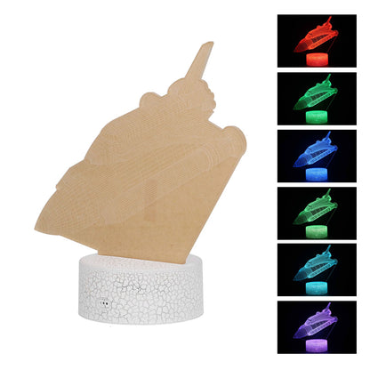 3D Night Light 16 Colors Dimmable 4 Flash Modes Remote Control Touch Switch Spaceship Series Lamp Gift for V1294-YM0523-3119210267111
