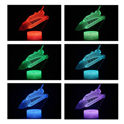3D Night Light 16 Colors Dimmable 4 Flash Modes Remote Control Touch Switch Spaceship Series Lamp Gift for V1294-YM0523-3119210267111