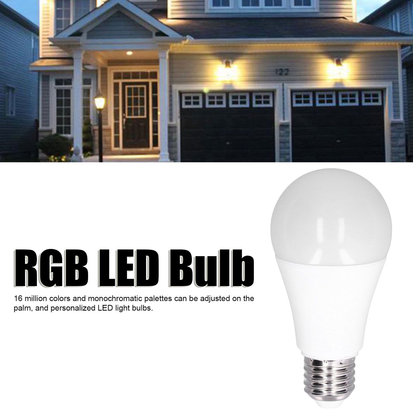 LED Smart Bulb 9W E27 RGB Dimming Light Voice Control Smart Home Bulb for Google 85-265V V1294-YM0523-3119210267211