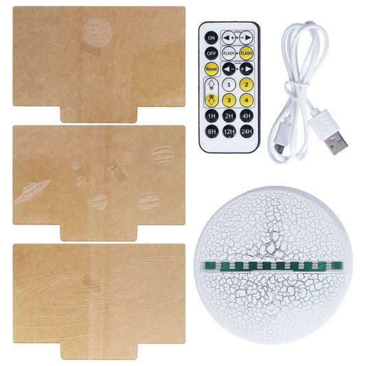 3D Night Light 16 Colors Dimmable Remote Control Smart Touch 3D Lamp for Birthday Gifts V1294-YM0523-3119210267611