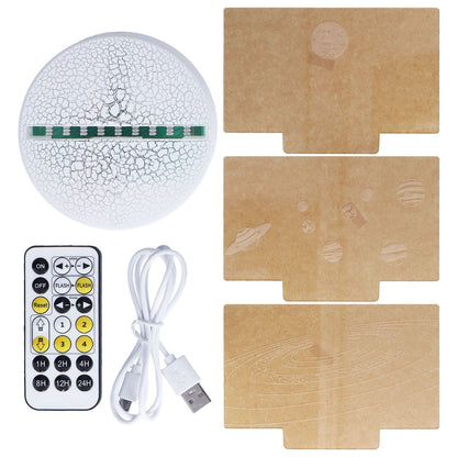 3D Night Light 16 Colors Dimmable Remote Control Smart Touch 3D Lamp for Birthday Gifts V1294-YM0523-3119210267611