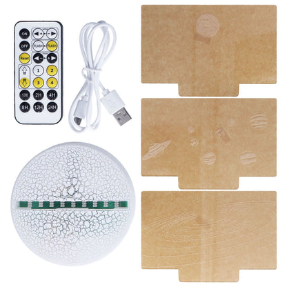 3D Night Light 16 Colors Dimmable Remote Control Smart Touch 3D Lamp for Birthday Gifts V1294-YM0523-3119210267611