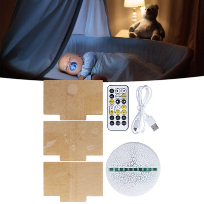 3D Night Light 16 Colors Dimmable Remote Control Smart Touch 3D Lamp for Birthday Gifts V1294-YM0523-3119210267611