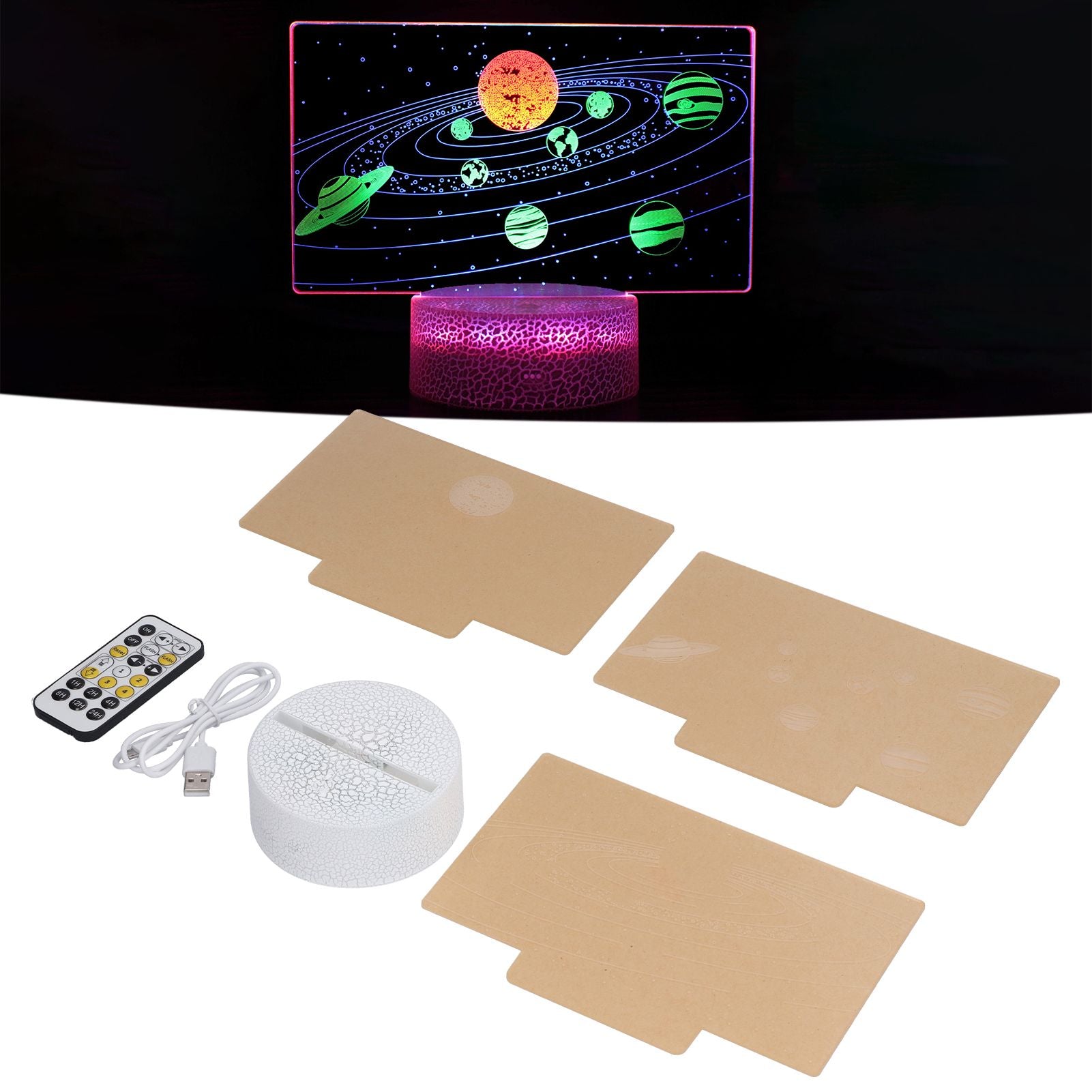 3D Night Light 16 Colors Dimmable Remote Control Smart Touch 3D Lamp for Birthday Gifts V1294-YM0523-3119210267611