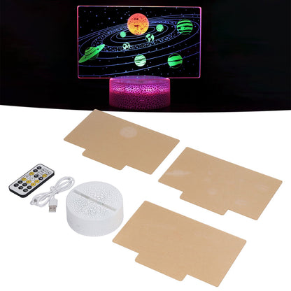 3D Night Light 16 Colors Dimmable Remote Control Smart Touch 3D Lamp for Birthday Gifts V1294-YM0523-3119210267611