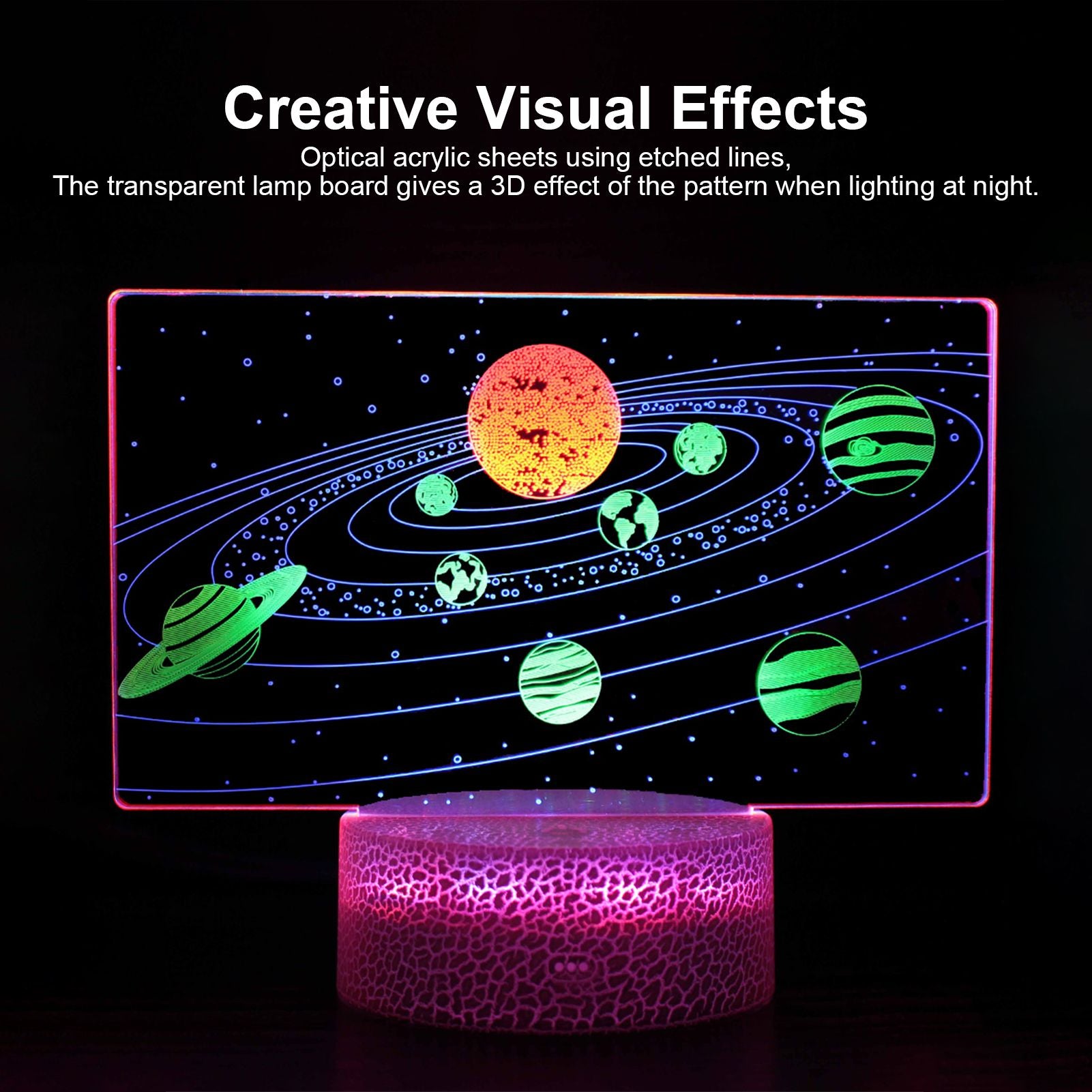3D Night Light 16 Colors Dimmable Remote Control Smart Touch 3D Lamp for Birthday Gifts V1294-YM0523-3119210267611