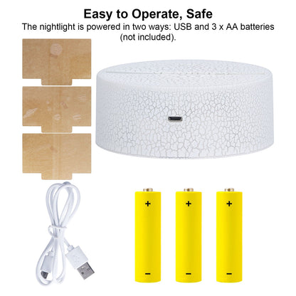3D Night Light 16 Colors Dimmable Remote Control Smart Touch 3D Lamp for Birthday Gifts V1294-YM0523-3119210267611