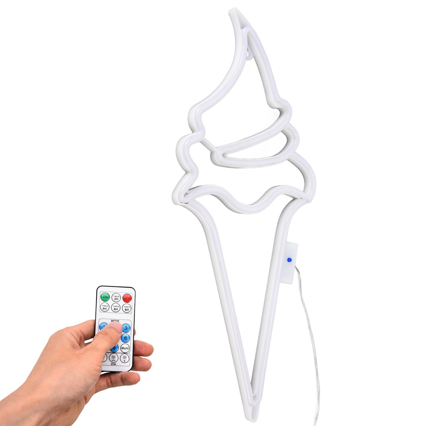 LED Neon Light Ice Cream Waterproof Battery USB Powered Hangable Decorative Remote Control Neon Sign for Home V1294-YM0523-3119210270016