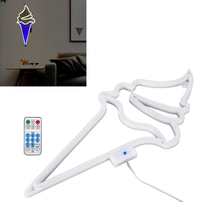 LED Neon Light Ice Cream Waterproof Battery USB Powered Hangable Decorative Remote Control Neon Sign for Home V1294-YM0523-3119210270016