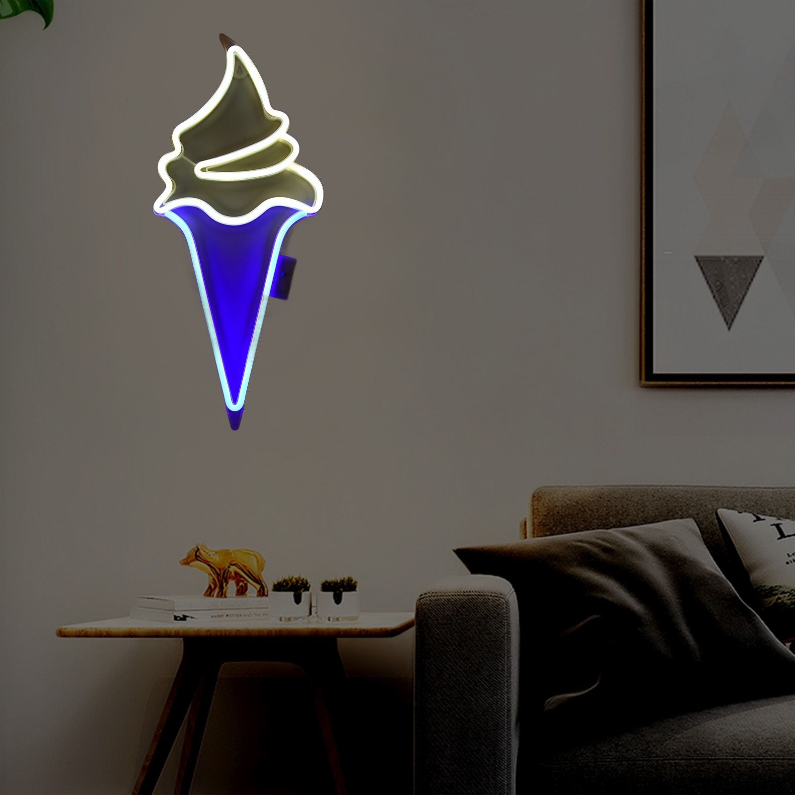 LED Neon Light Ice Cream Waterproof Battery USB Powered Hangable Decorative Remote Control Neon Sign for Home V1294-YM0523-3119210270016