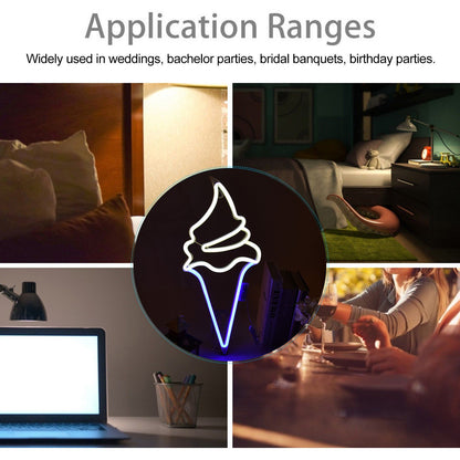 LED Neon Light Ice Cream Waterproof Battery USB Powered Hangable Decorative Remote Control Neon Sign for Home V1294-YM0523-3119210270016