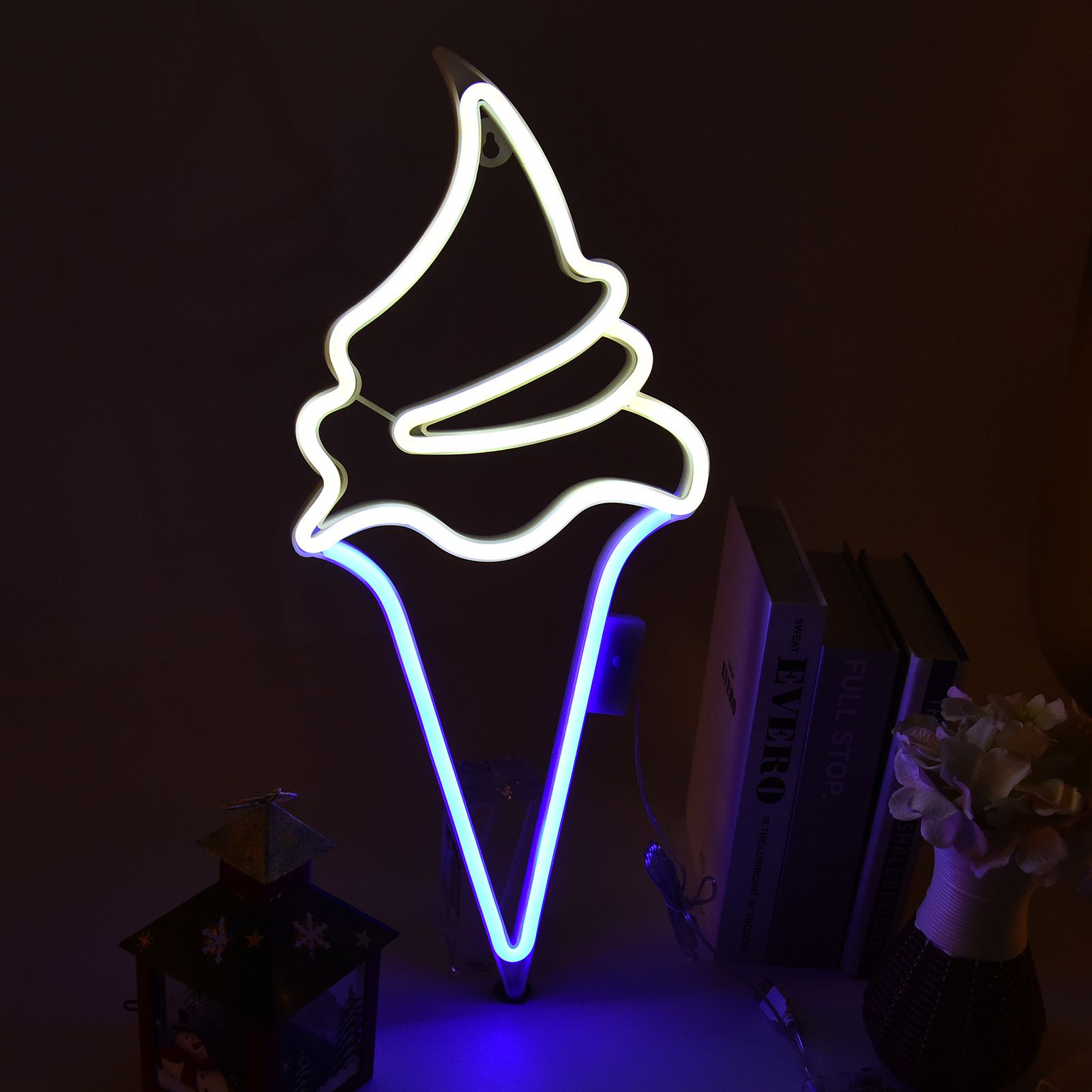 LED Neon Light Ice Cream Waterproof Battery USB Powered Hangable Decorative Remote Control Neon Sign for Home V1294-YM0523-3119210270016