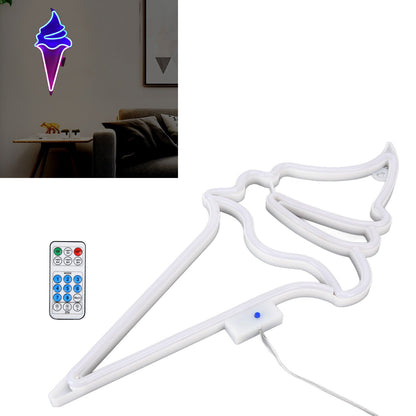 LED Neon Light Ice Cream Waterproof Battery USB Powered Hangable Decorative Remote Control Neon Sign for Home V1294-YM0523-3119210270017