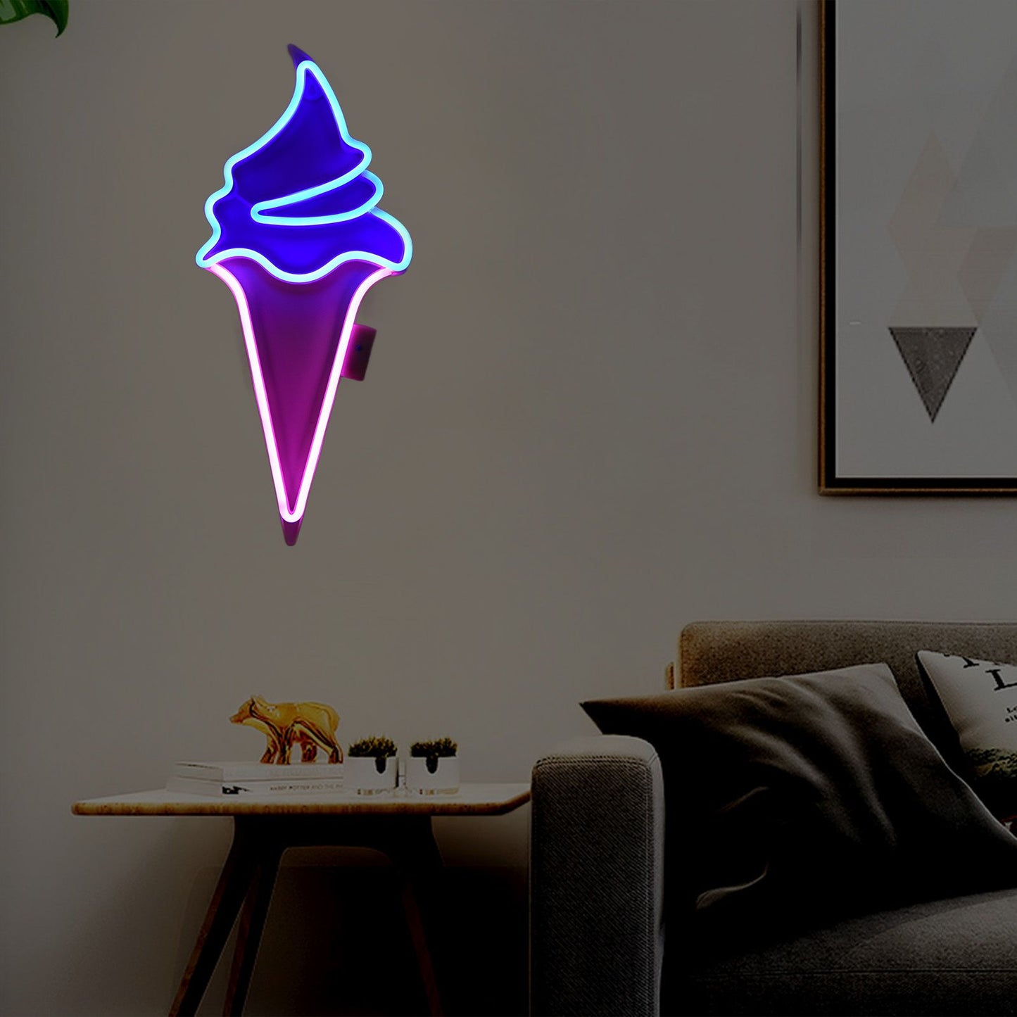 LED Neon Light Ice Cream Waterproof Battery USB Powered Hangable Decorative Remote Control Neon Sign for Home V1294-YM0523-3119210270017