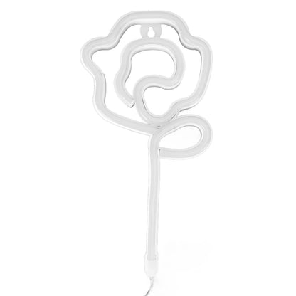 Neon Lights Rose Flower Style Valentine's Day Proposal Wedding Confession Scene Home Decoration LightsPink V1294-YM0523-3119210270312