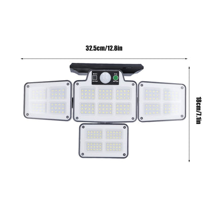 LED Solar Lights Outdoor 4 Adjustable Heads Motion Sensor Light 450LM 3 Modes Wide Angle Wall Light for V1294-YM0523-3119210270711