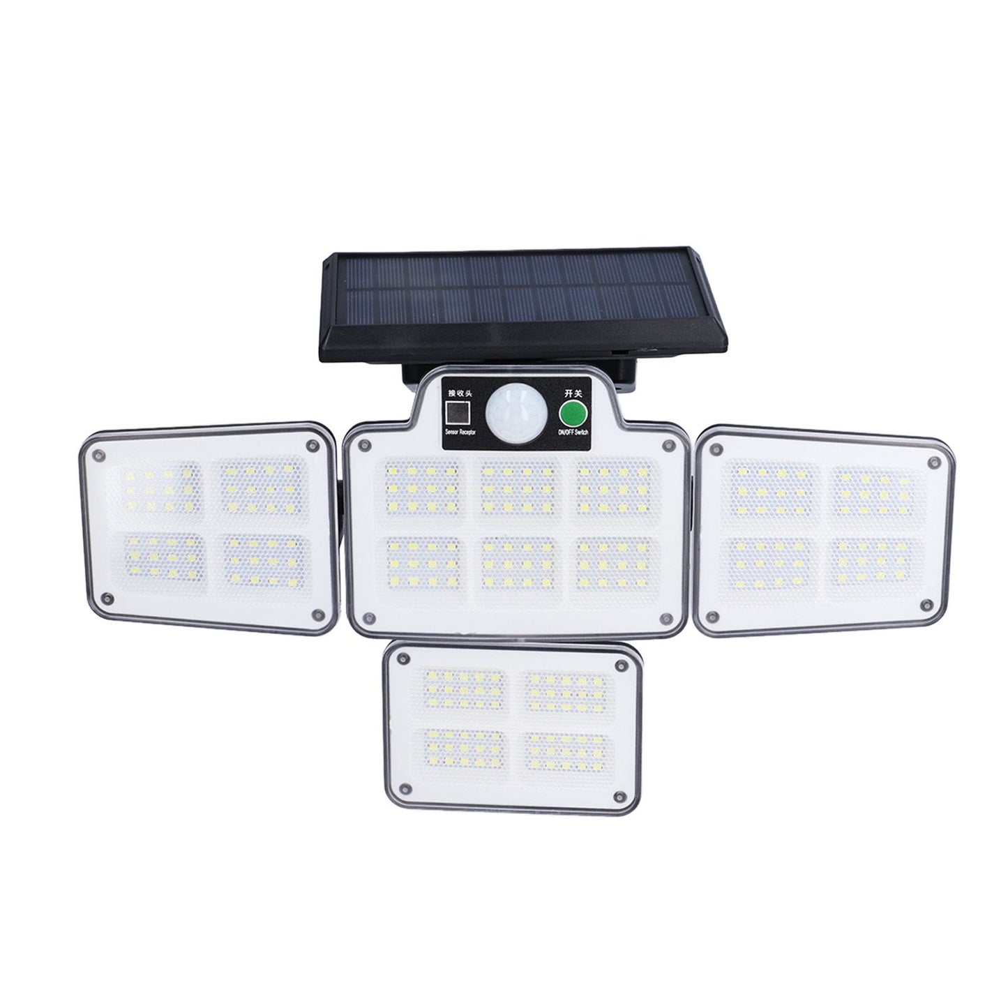 LED Solar Lights Outdoor 4 Adjustable Heads Motion Sensor Light 450LM 3 Modes Wide Angle Wall Light for V1294-YM0523-3119210270711