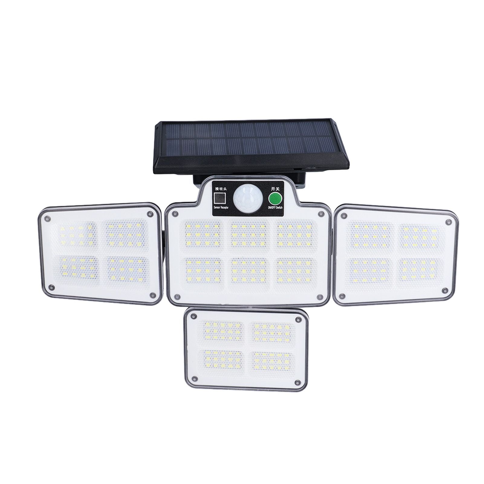 LED Solar Lights Outdoor 4 Adjustable Heads Motion Sensor Light 450LM 3 Modes Wide Angle Wall Light for V1294-YM0523-3119210270711