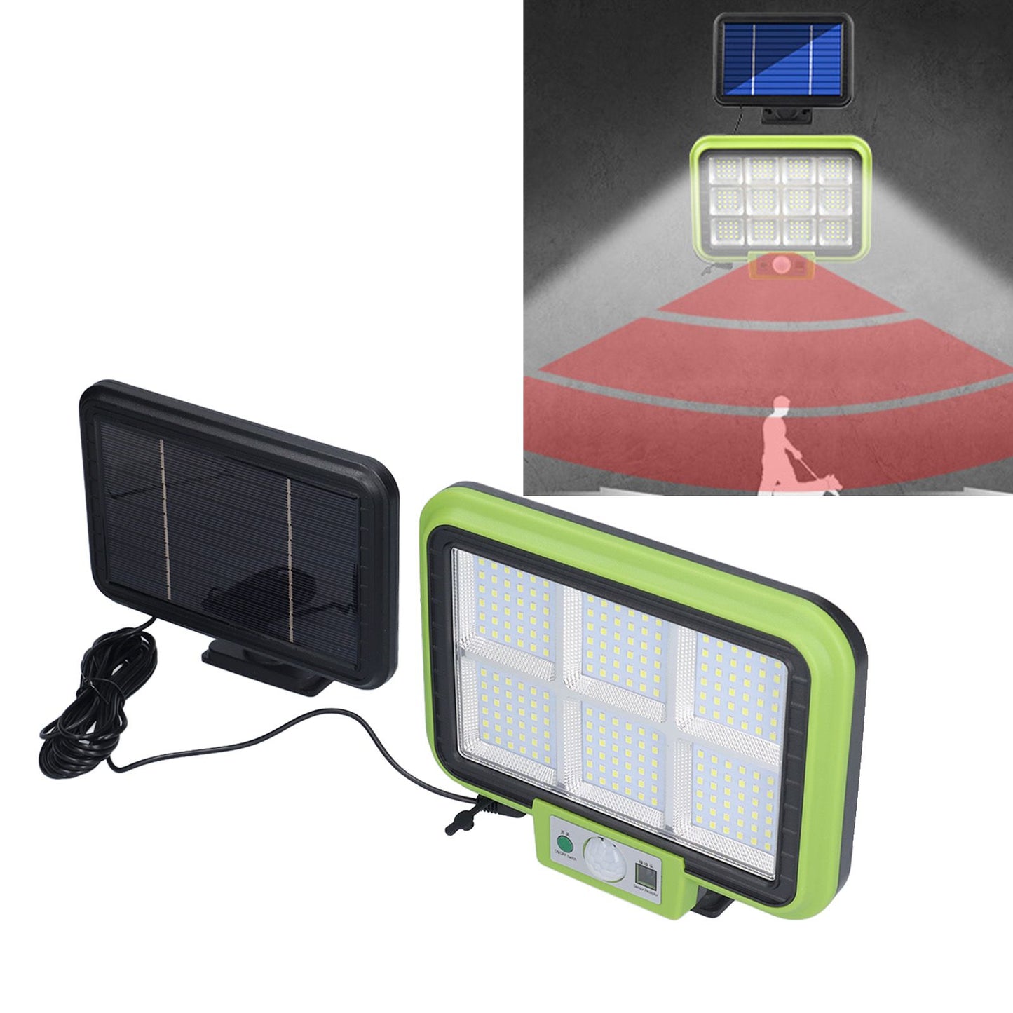 Solar Light Rotatable Panels Rechargeable Battery Motion Sensor Function Waterproof Lighting Device for Yards V1294-YM0523-3119210270811