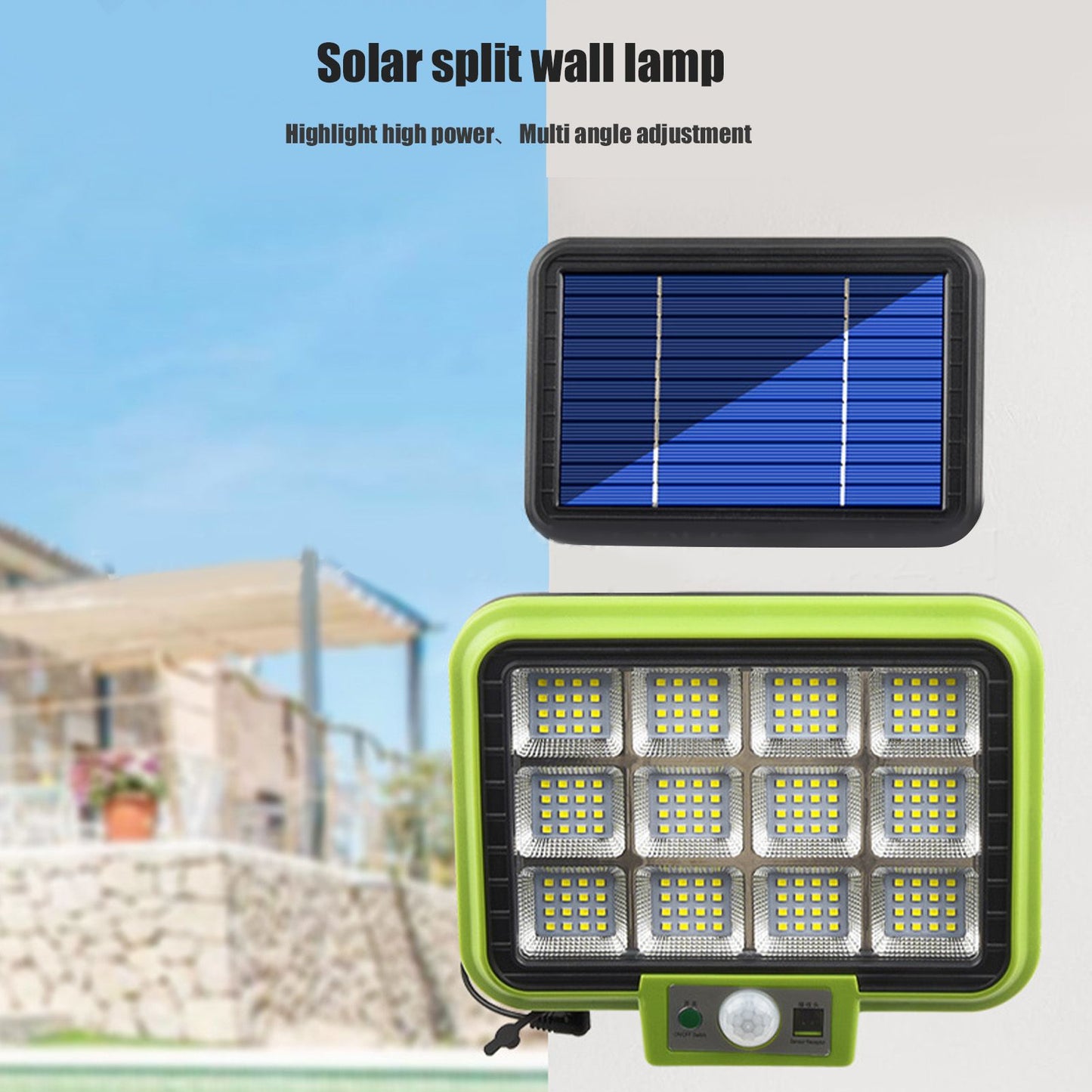 Solar Light Rotatable Panels Rechargeable Battery Motion Sensor Function Waterproof Lighting Device for Yards V1294-YM0523-3119210270811