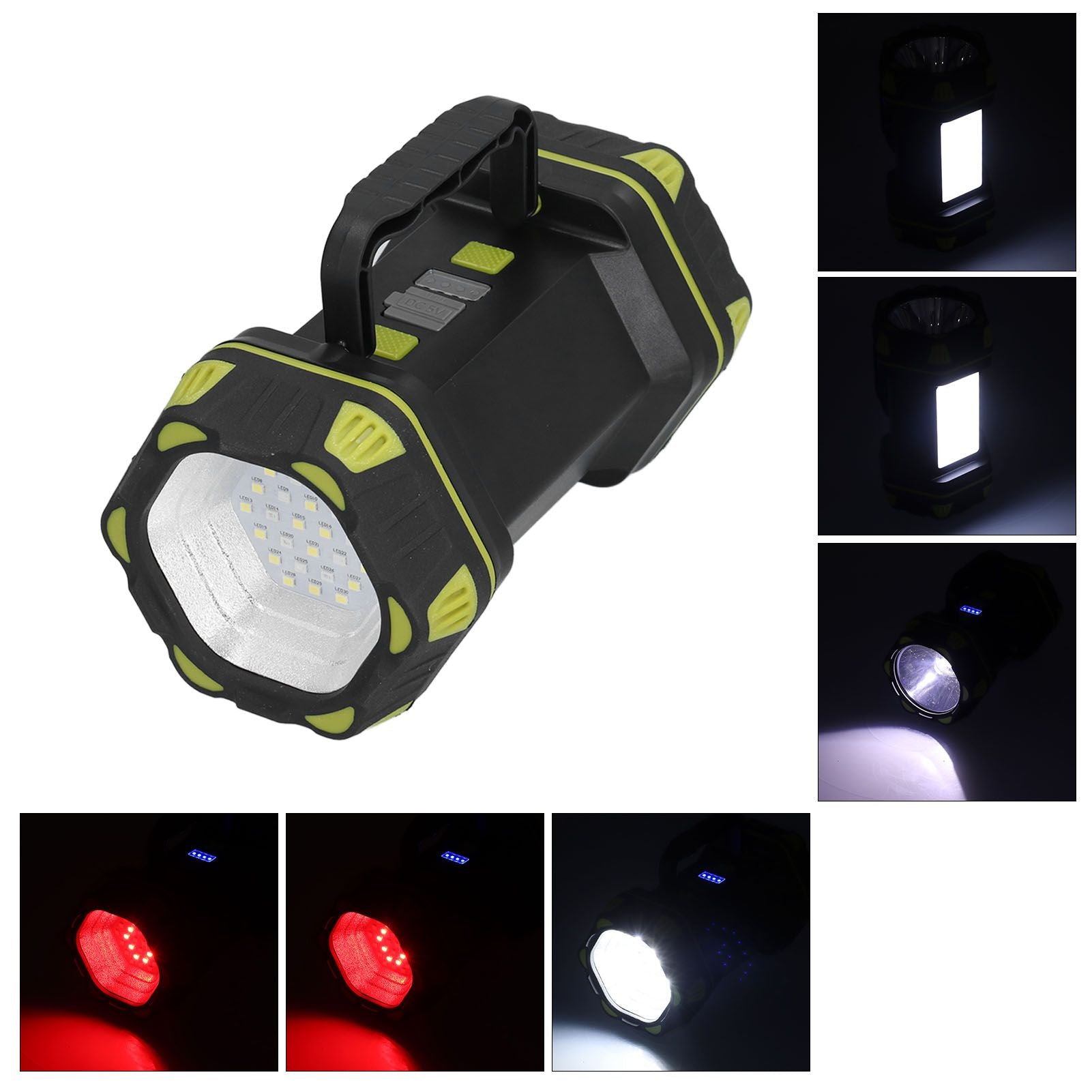 Handheld Flashlight 8 Gears Modes Adjustable Waterproof Rechargeable LED Flashlight with USB Cable for V1294-YM0523-3119210271111