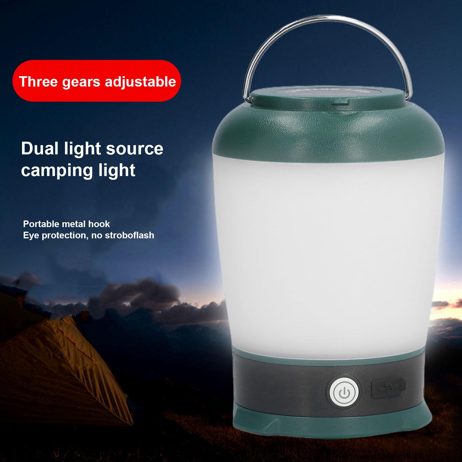 Camping Lantern LED White Warm Light 3 Adjutable Modes Long Battery Life LED Lantern for Outdoor Camping V1294-YM0523-3119210271911