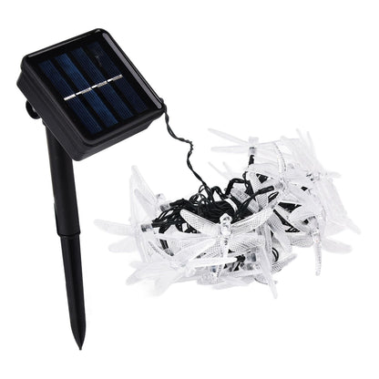 Dragonfly Solar String Lights 30LEDs Solar Powered Fairy Lights Waterproof Outdoor DecorationWarm Light V1294-YM0523-3119210272311