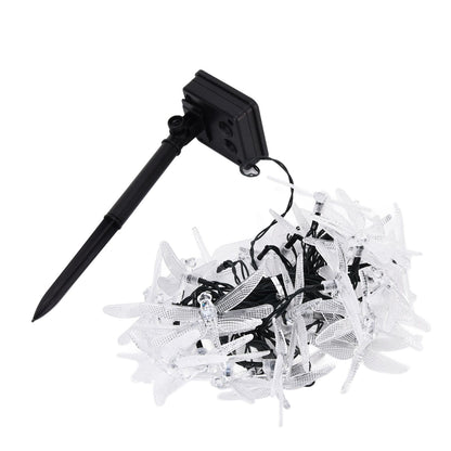 Dragonfly Solar String Lights 30LEDs Solar Powered Fairy Lights Waterproof Outdoor DecorationWarm Light V1294-YM0523-3119210272311
