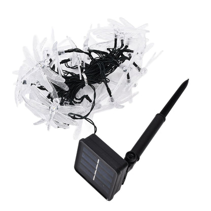 Dragonfly Solar String Lights 30LEDs Solar Powered Fairy Lights Waterproof Outdoor DecorationWarm Light V1294-YM0523-3119210272311