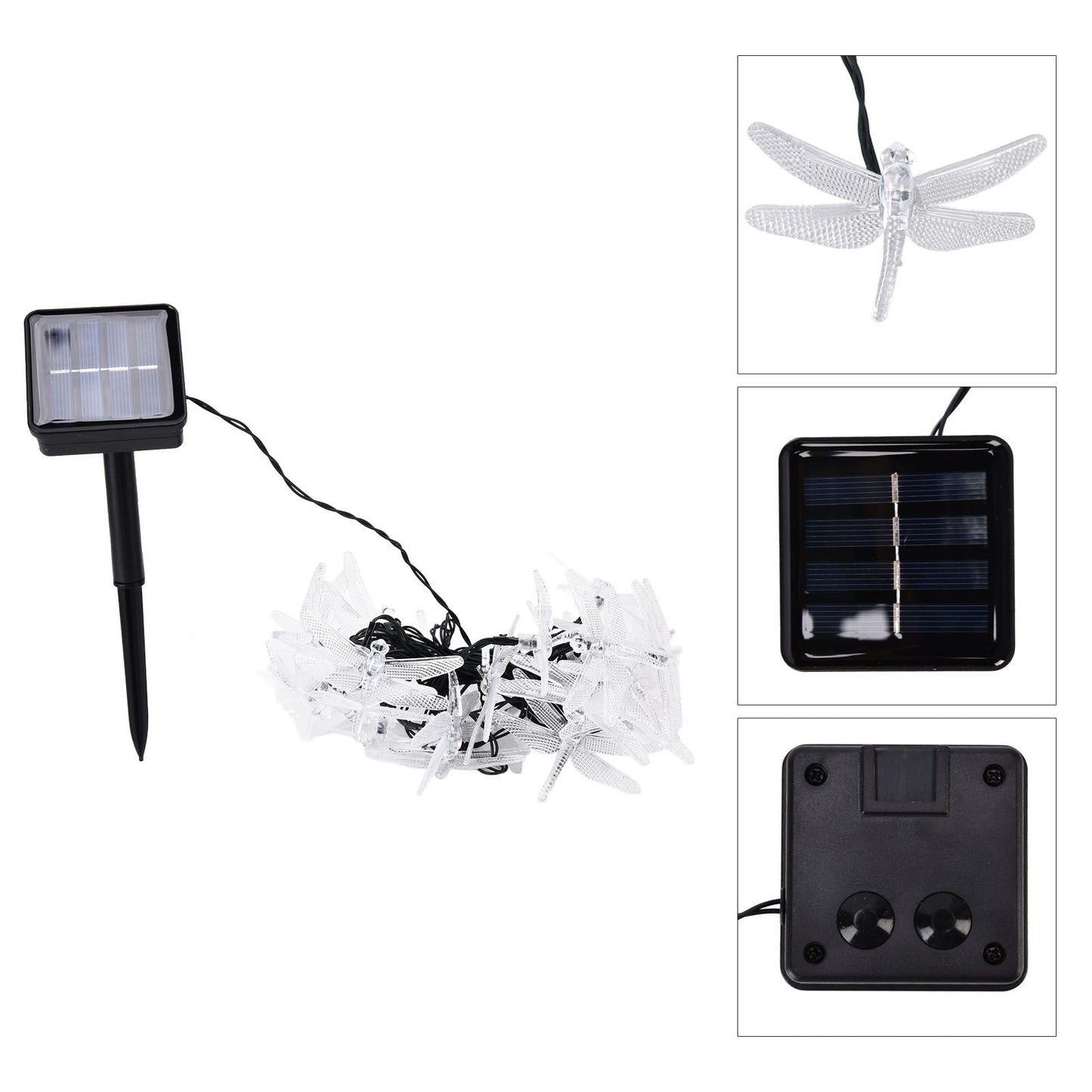 Dragonfly Solar String Lights 30LEDs Solar Powered Fairy Lights Waterproof Outdoor DecorationWarm Light V1294-YM0523-3119210272311