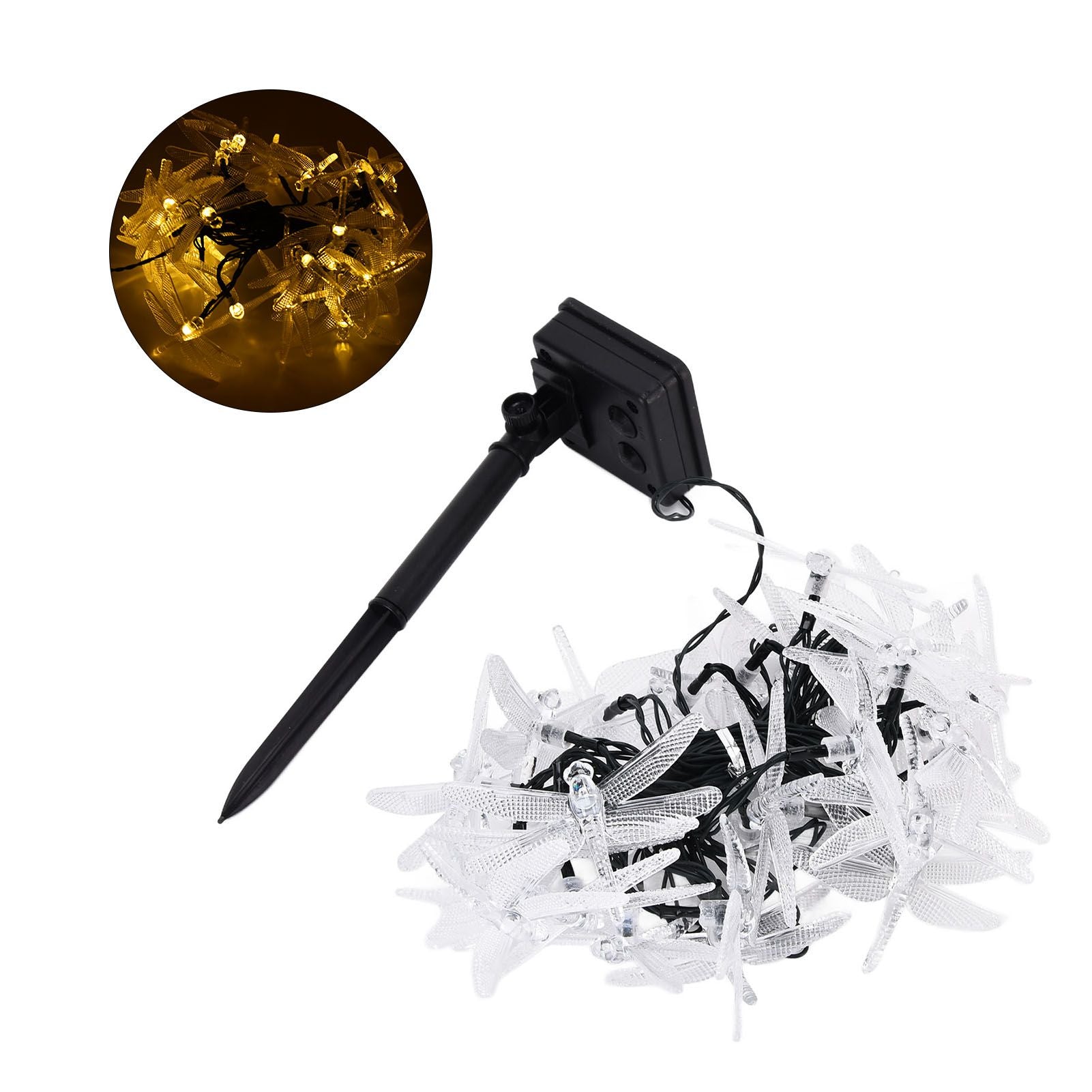 Dragonfly Solar String Lights 30LEDs Solar Powered Fairy Lights Waterproof Outdoor DecorationWarm Light V1294-YM0523-3119210272311
