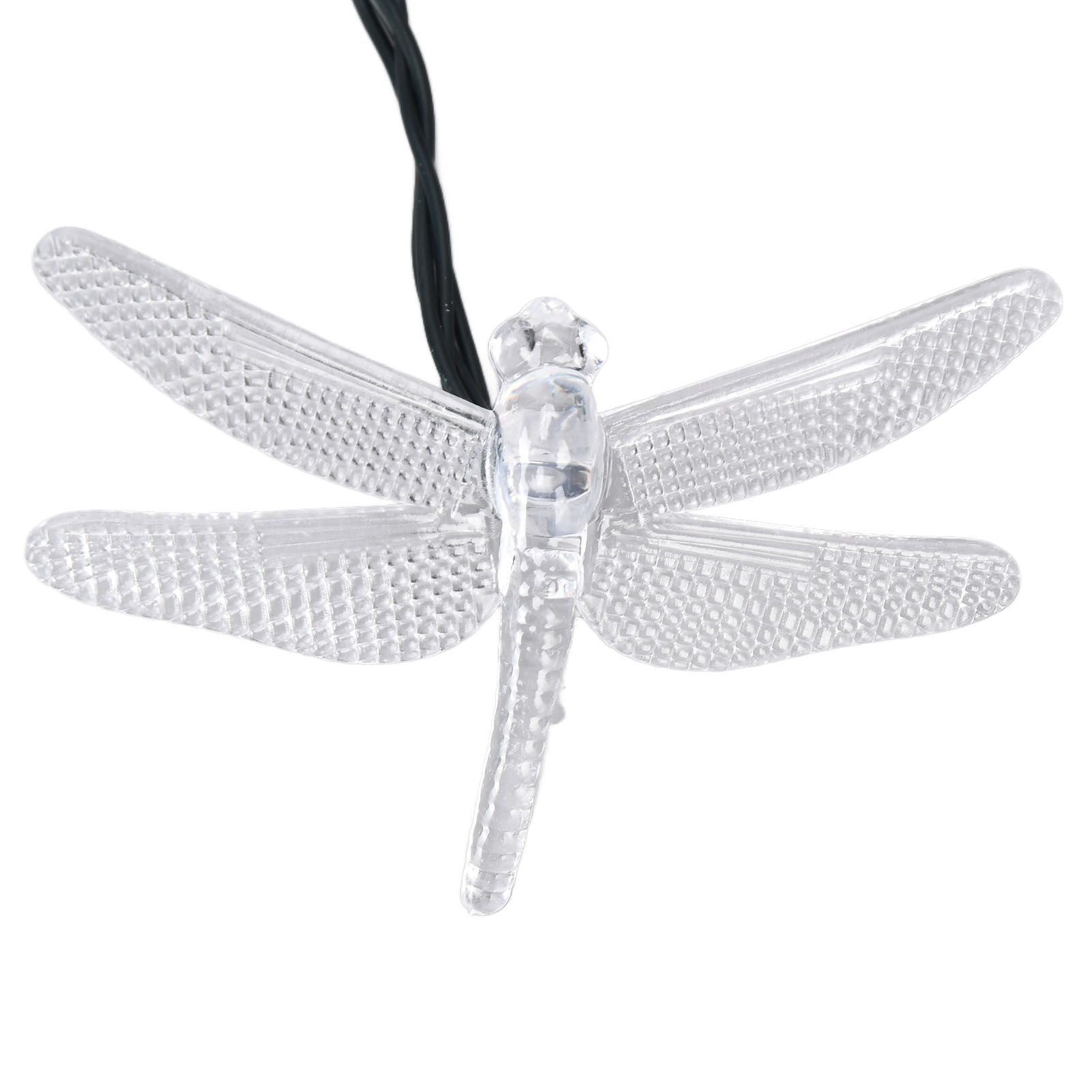 Dragonfly Solar String Lights 30LEDs Solar Powered Fairy Lights Waterproof Outdoor DecorationWarm Light V1294-YM0523-3119210272311