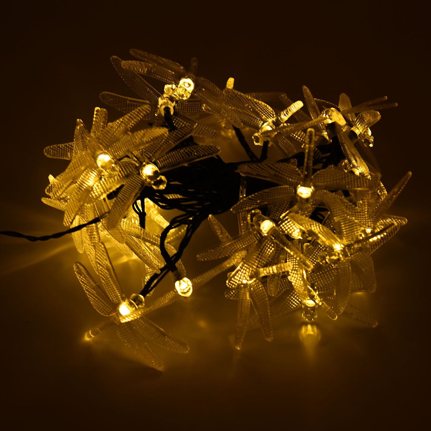Dragonfly Solar String Lights 30LEDs Solar Powered Fairy Lights Waterproof Outdoor DecorationWarm Light V1294-YM0523-3119210272311