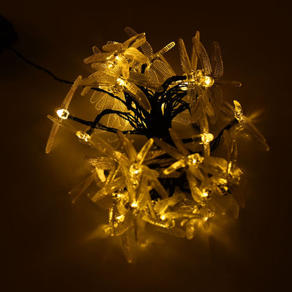 Dragonfly Solar String Lights 30LEDs Solar Powered Fairy Lights Waterproof Outdoor DecorationWarm Light V1294-YM0523-3119210272311