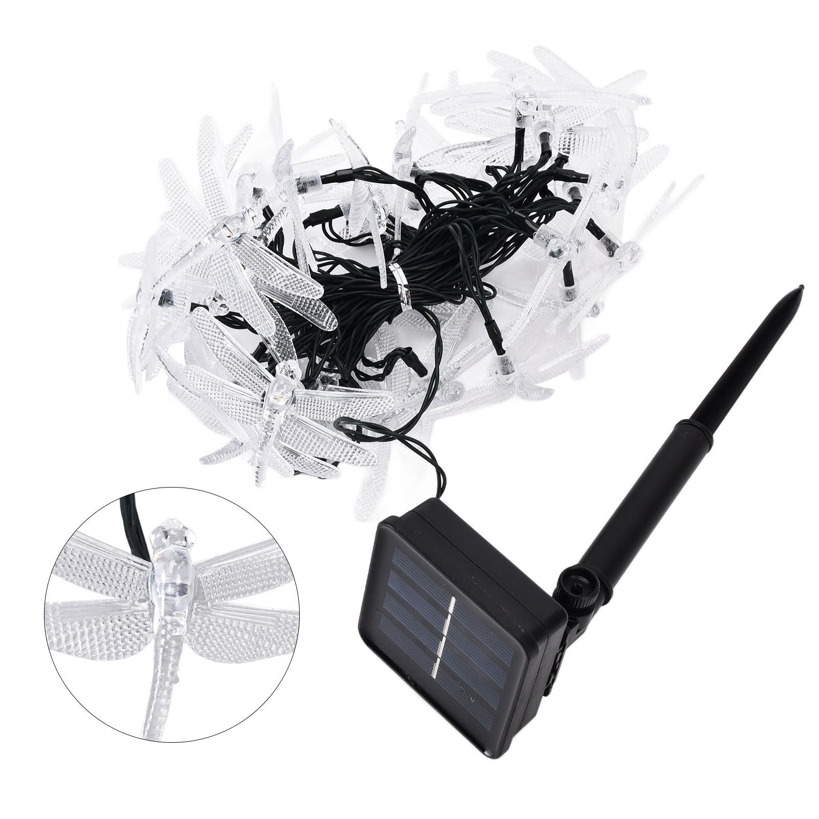 Dragonfly Solar String Lights 30LEDs Solar Powered Fairy Lights Waterproof Outdoor DecorationWarm Light V1294-YM0523-3119210272311